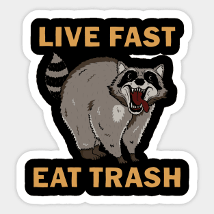 Raccoon - Live Fast Eat Trash Sticker